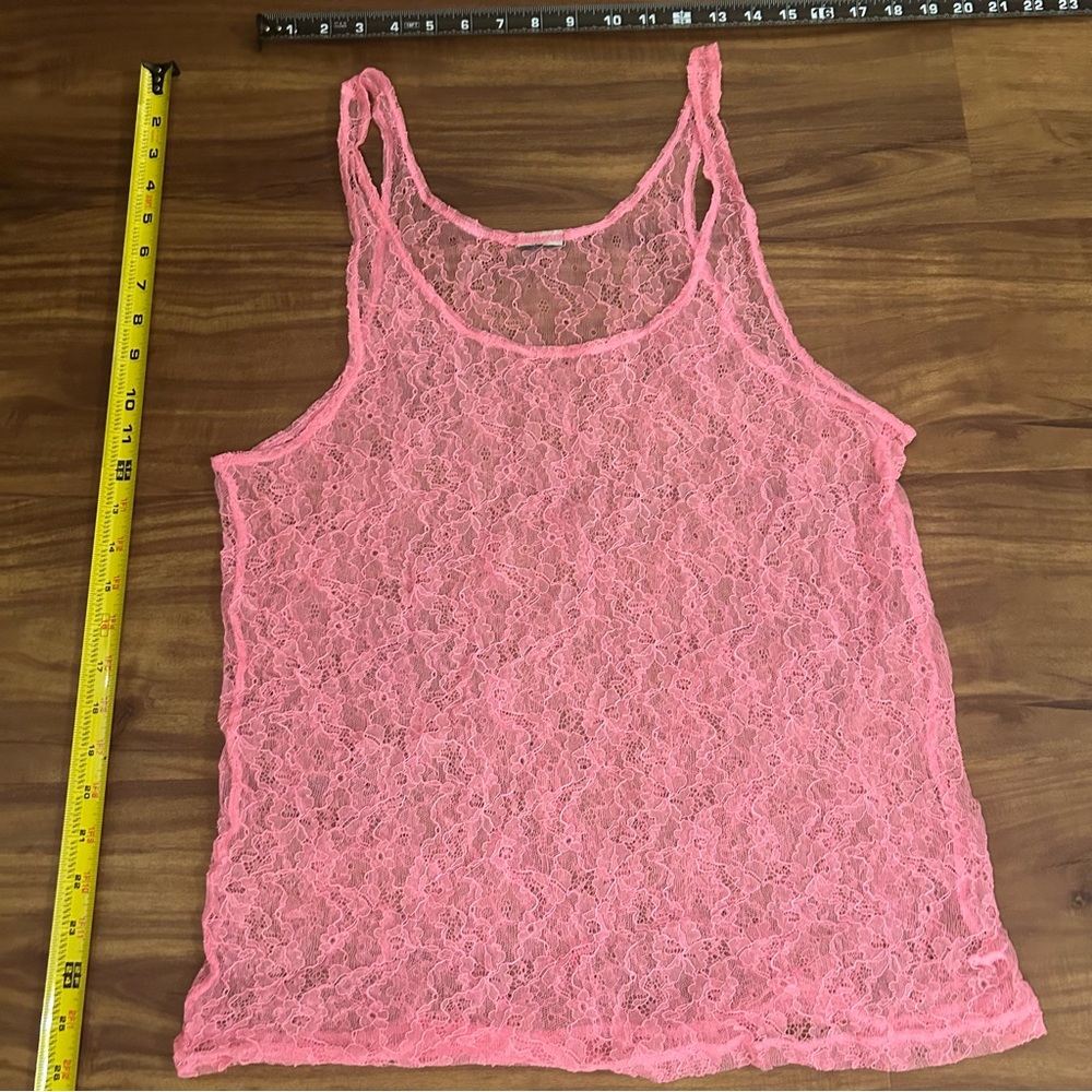 PINK Victoria's Secret Pretty Pink Lace Tank Top - Picture 3 of 5